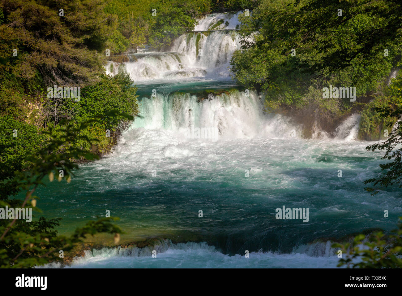 Skradinski buk Wasserfall im Nationalpark Krka, Kroatien Stockfoto