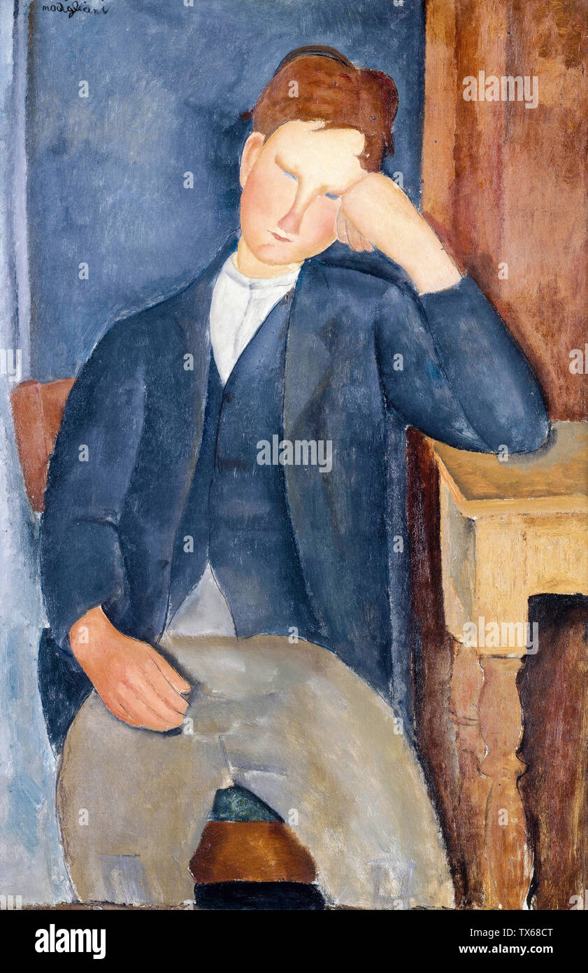 Amedeo Modigliani, der junge Lehrling, Portrait Malerei, ca. 1918 Stockfoto