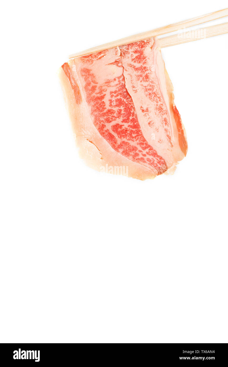 Rindfleisch auf weißem Hintergrund Stockfoto