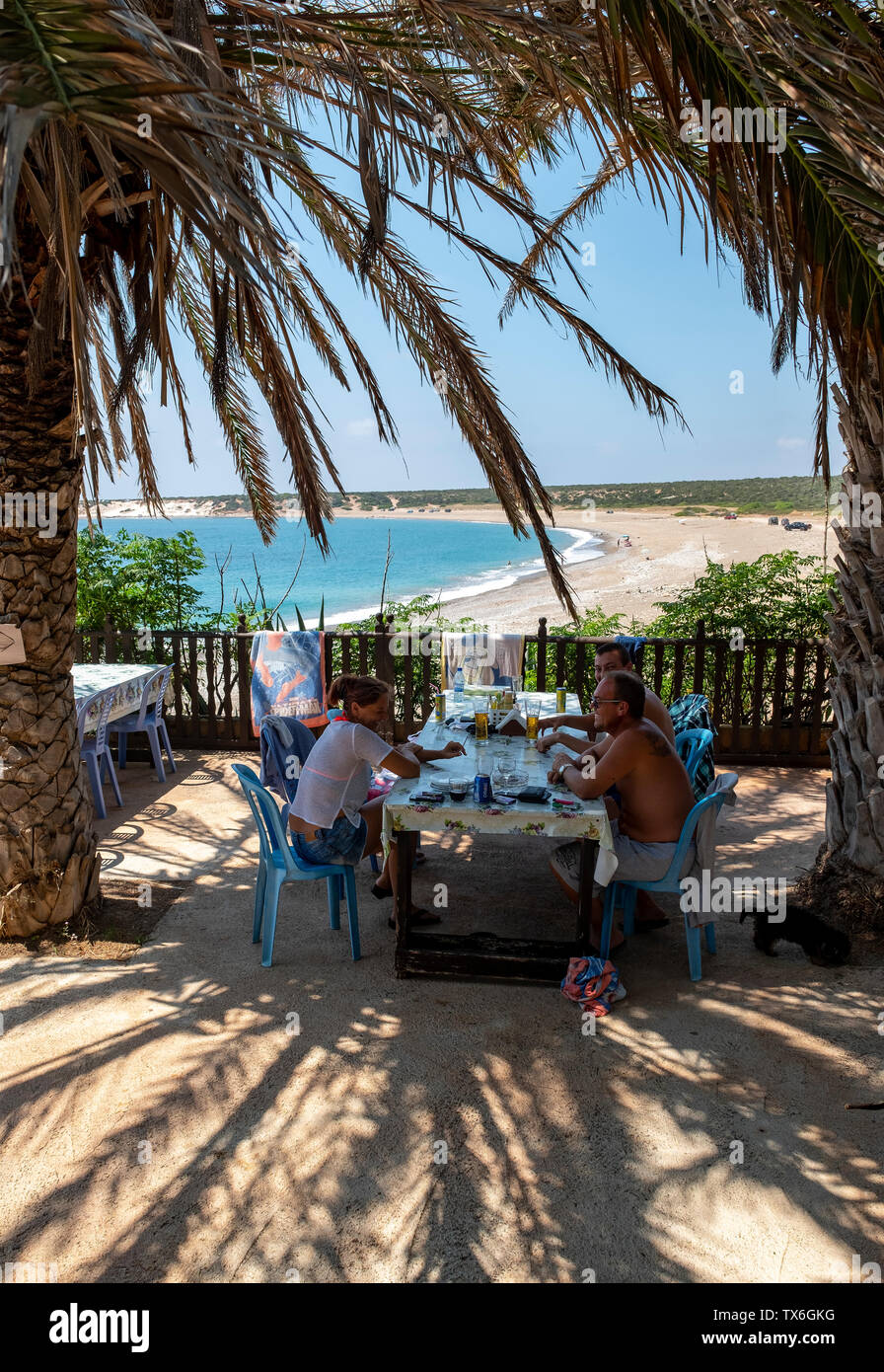 Lara Bay Restaurant, Halbinsel Akamas, Zypern Stockfoto