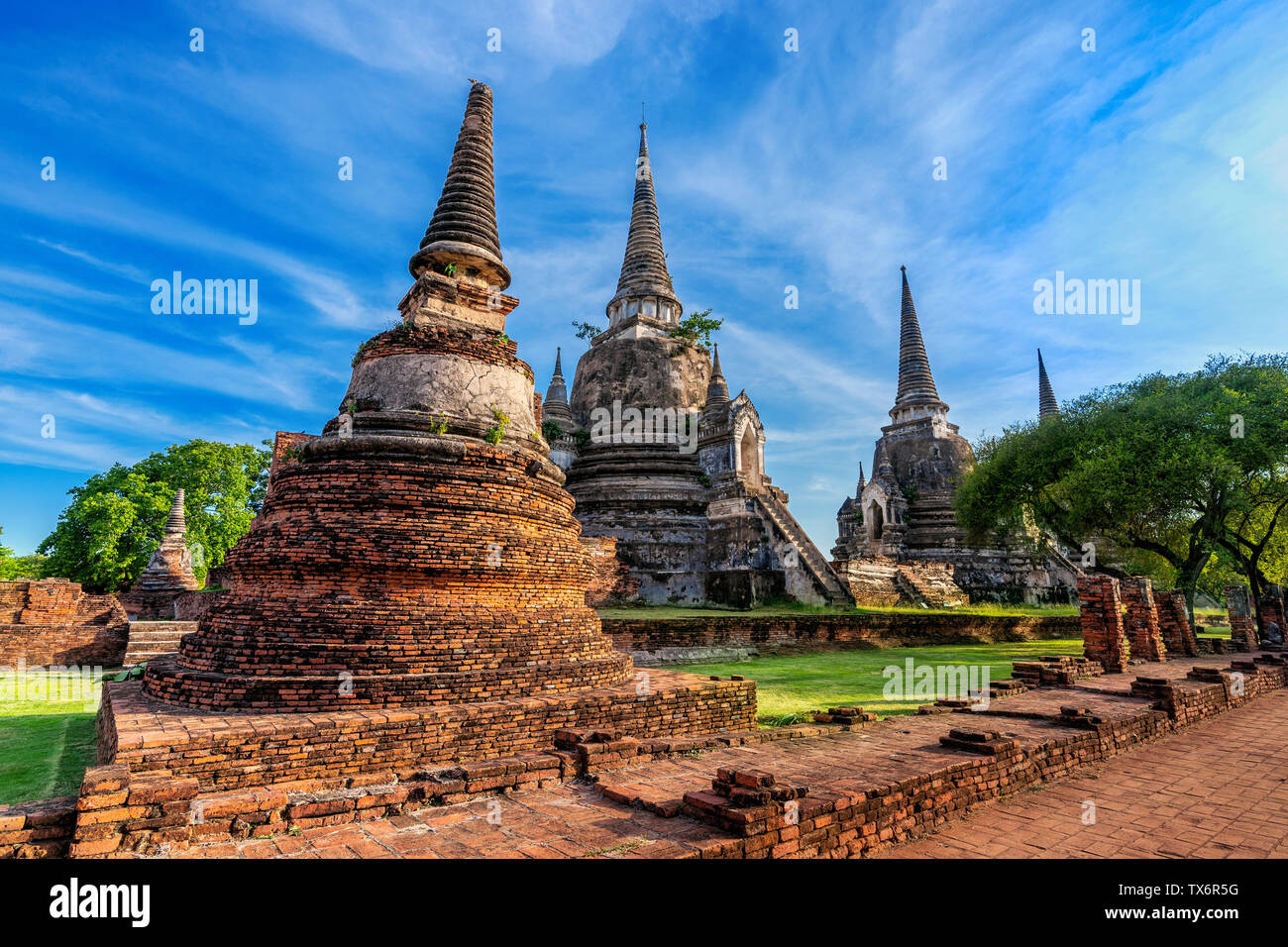 Wat Phra Si Sanphet Tempel in Ayutthaya Historical Park, Provinz Ayutthaya, Thailand. UNESCO-Welterbe. Stockfoto