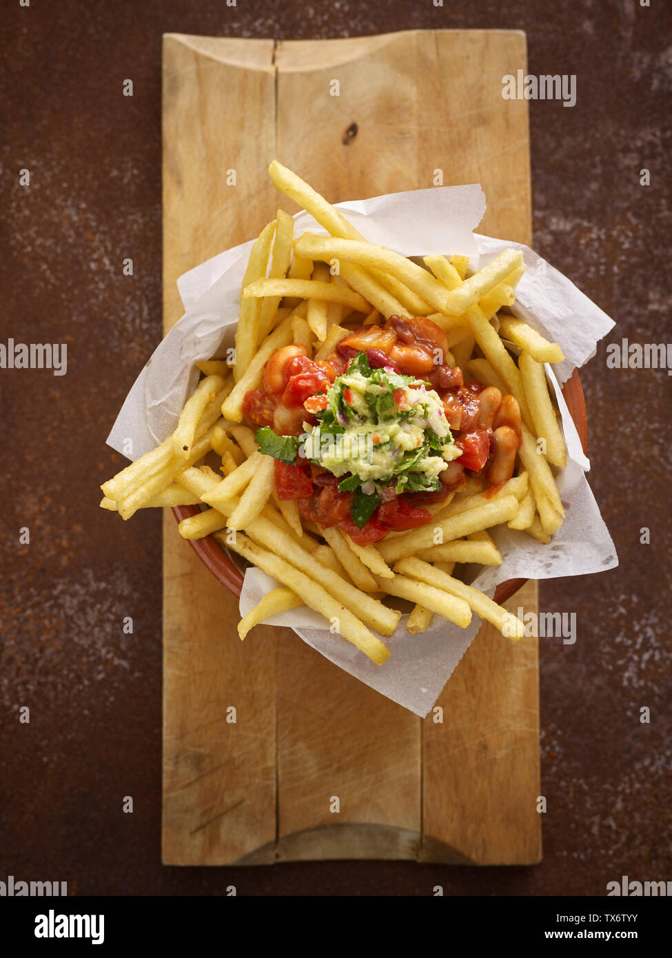 Chips mit gesunden Sauce Stockfoto