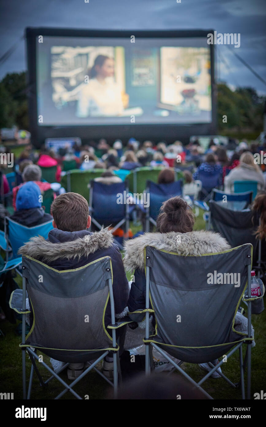 Open Air Kino Stockfoto