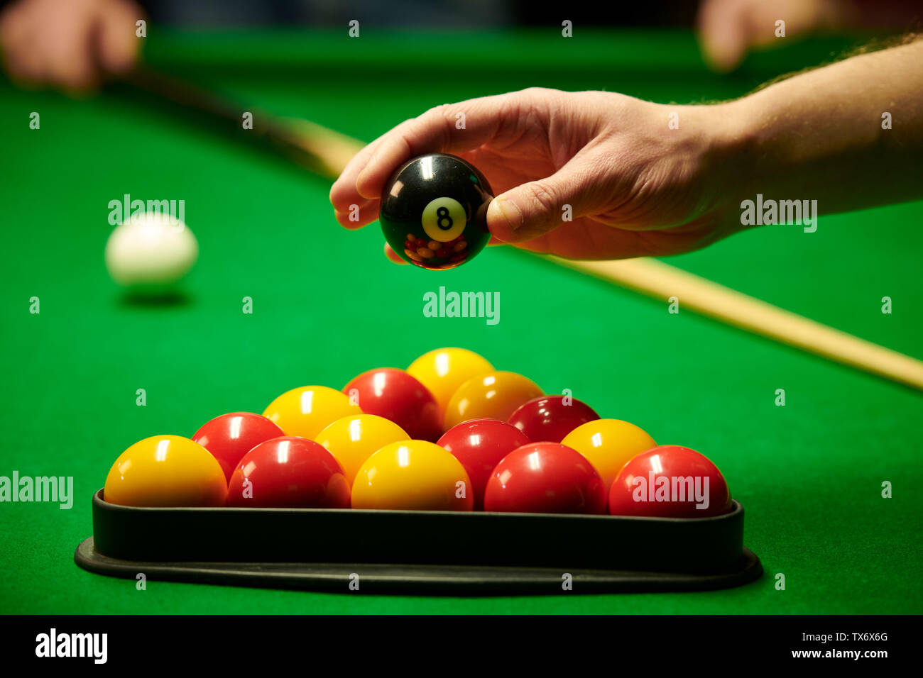 Schwarze Kugel pool Stockfoto