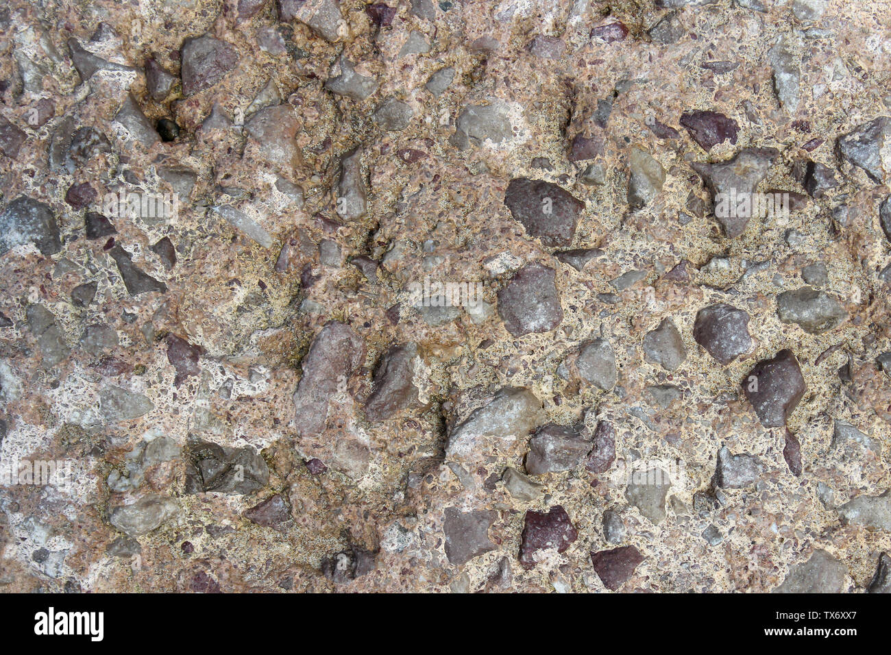 Sedimentgesteine Konglomerat Rock Muster Stockfoto