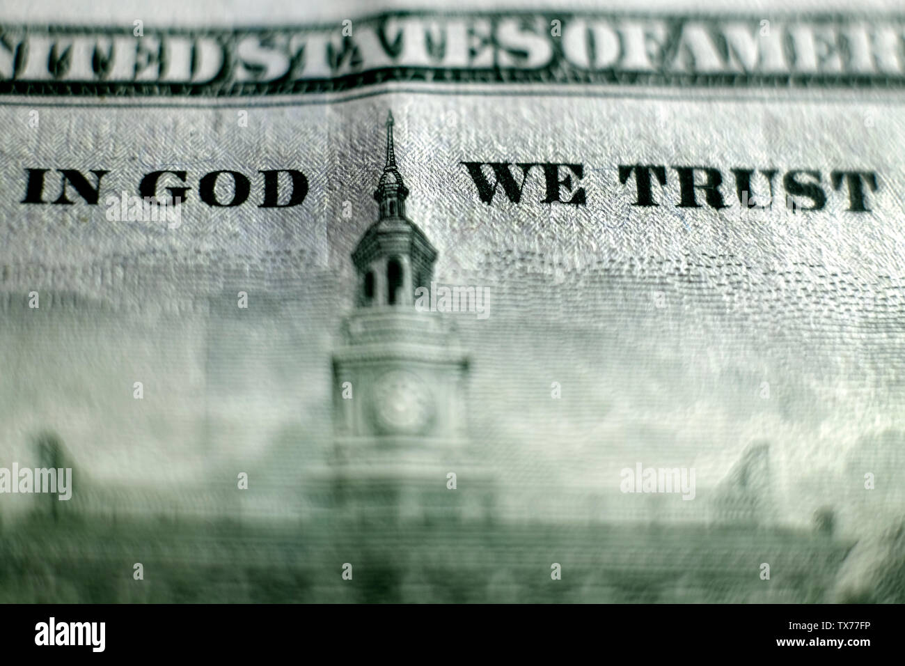 Hundert-euro-Scheine amerikanisches Geld Usa Bezeichnung Reichtum in Gott vertrauen wir Stockfoto