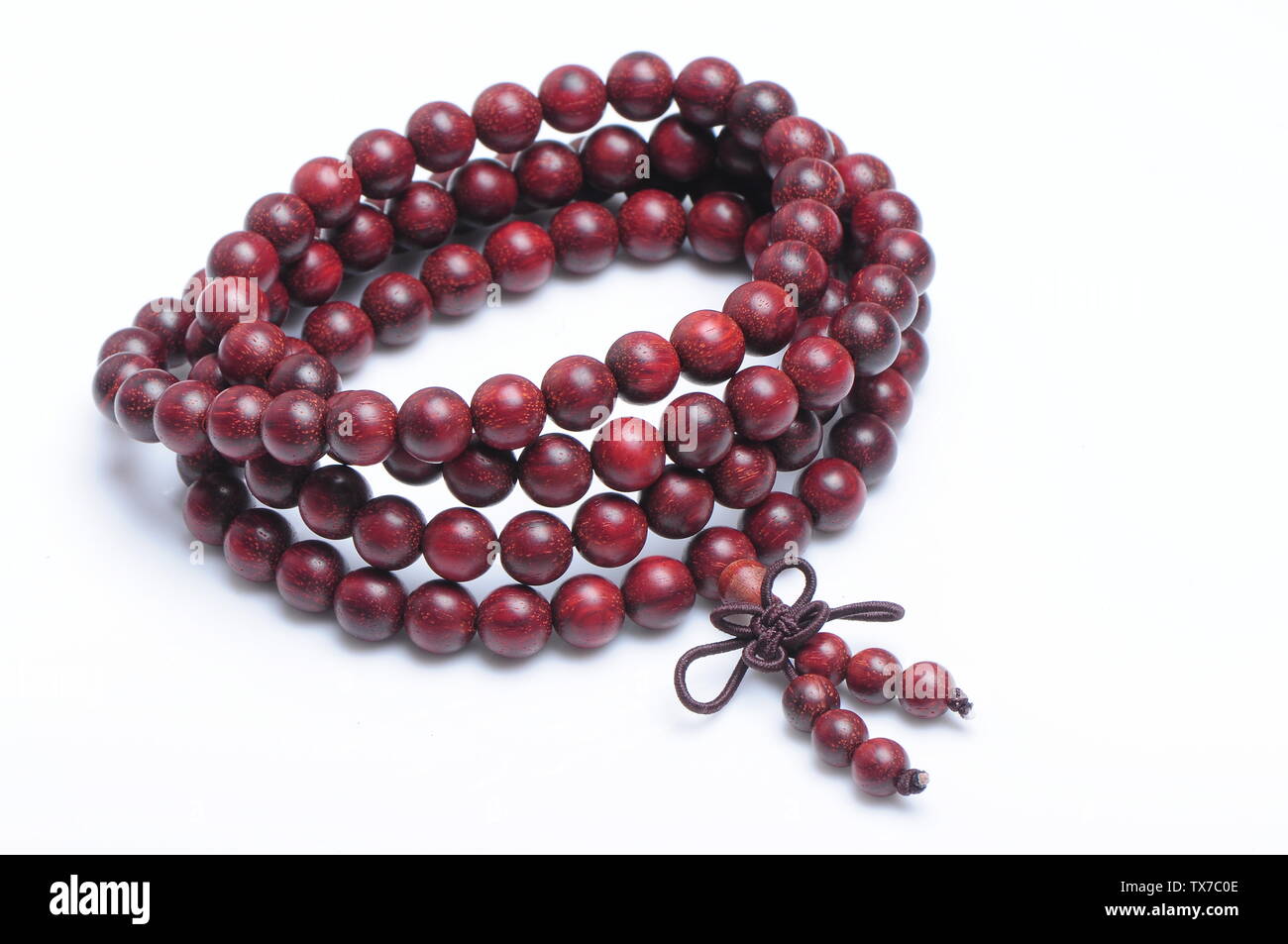 Blatt Rosenholz Perlen Armband handstring Stockfoto