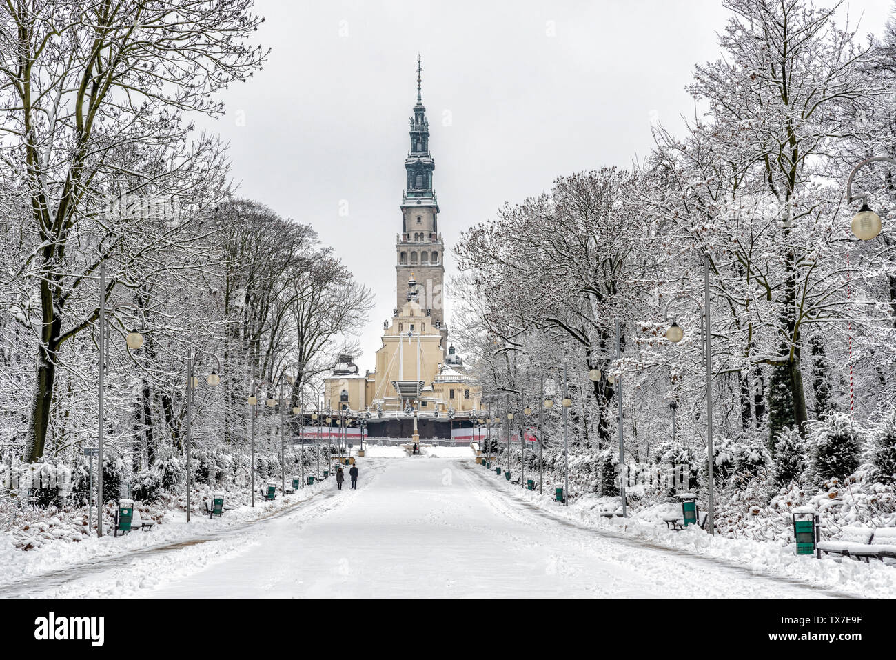 Blick in Jasna Gora Heiligtum, das Kloster in Tschenstochau, sehr wichtig und die meisten beliebten Wallfahrtsort in Polen. Stockfoto