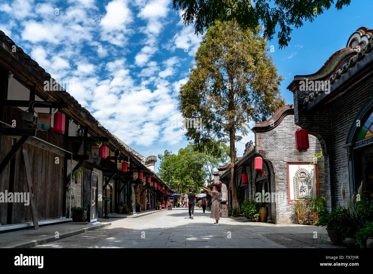 Bau der Republik China Style Street, Anren antike Stadt, Chengdu Stockfoto