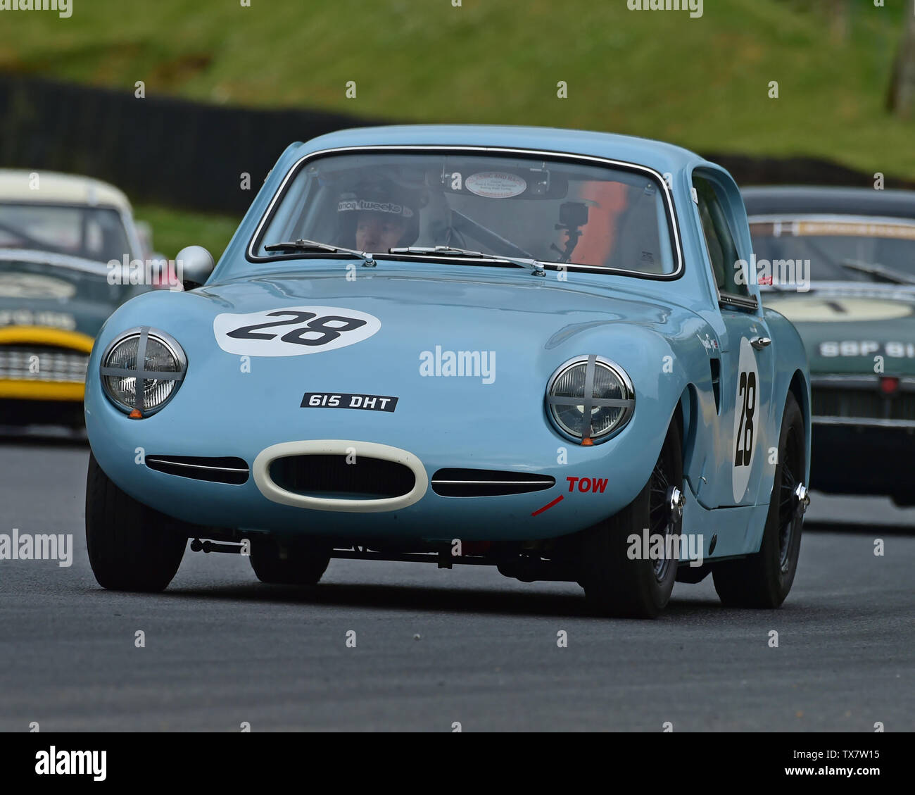 Wil Arif, James Fox, Austin Healey Sebring Sprite, Equipe GTS, Meister Historisches Festival, Brands Hatch, Mai 2019. Brands Hatch, klassische Automobile, classic Stockfoto