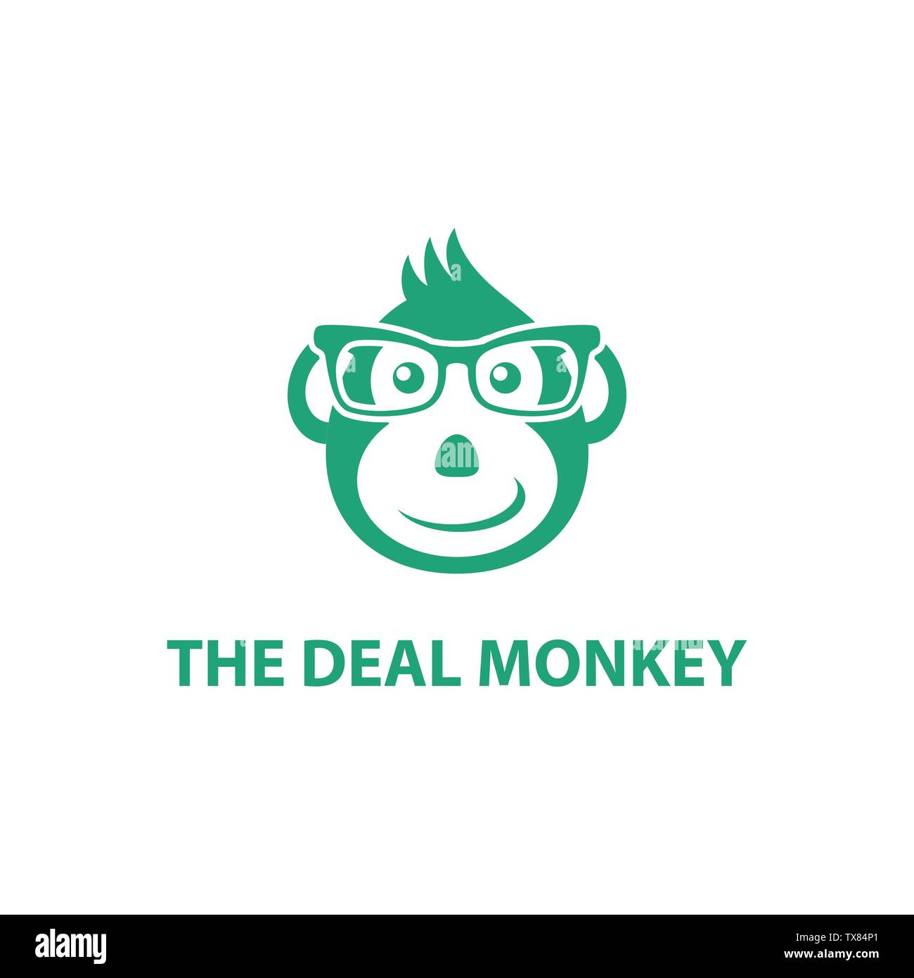 Monkey Geek Logo in Illustrator Stock Vektor