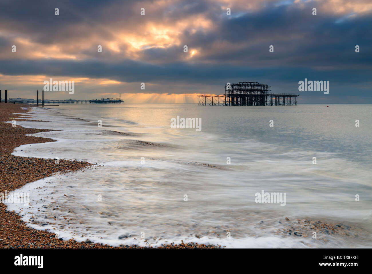 Die Überreste der West Pier in Brighton Stockfoto