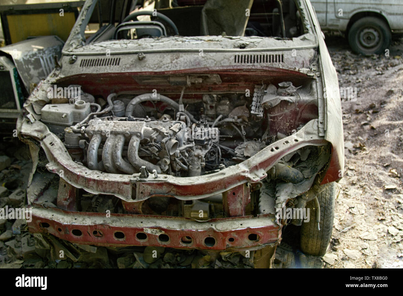 Auto dump, Junk Yard veraltete Autos in Asien Stockfoto