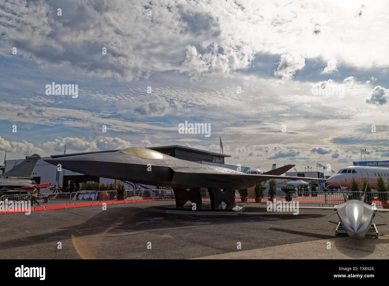 Paris-Le Bourget, Frankreich. 23. Juni 2019. Anzeige der Zukunft Air Combat System (SCAF) am letzten Tag der 53. International Paris Air Show, Frankreich. Stockfoto