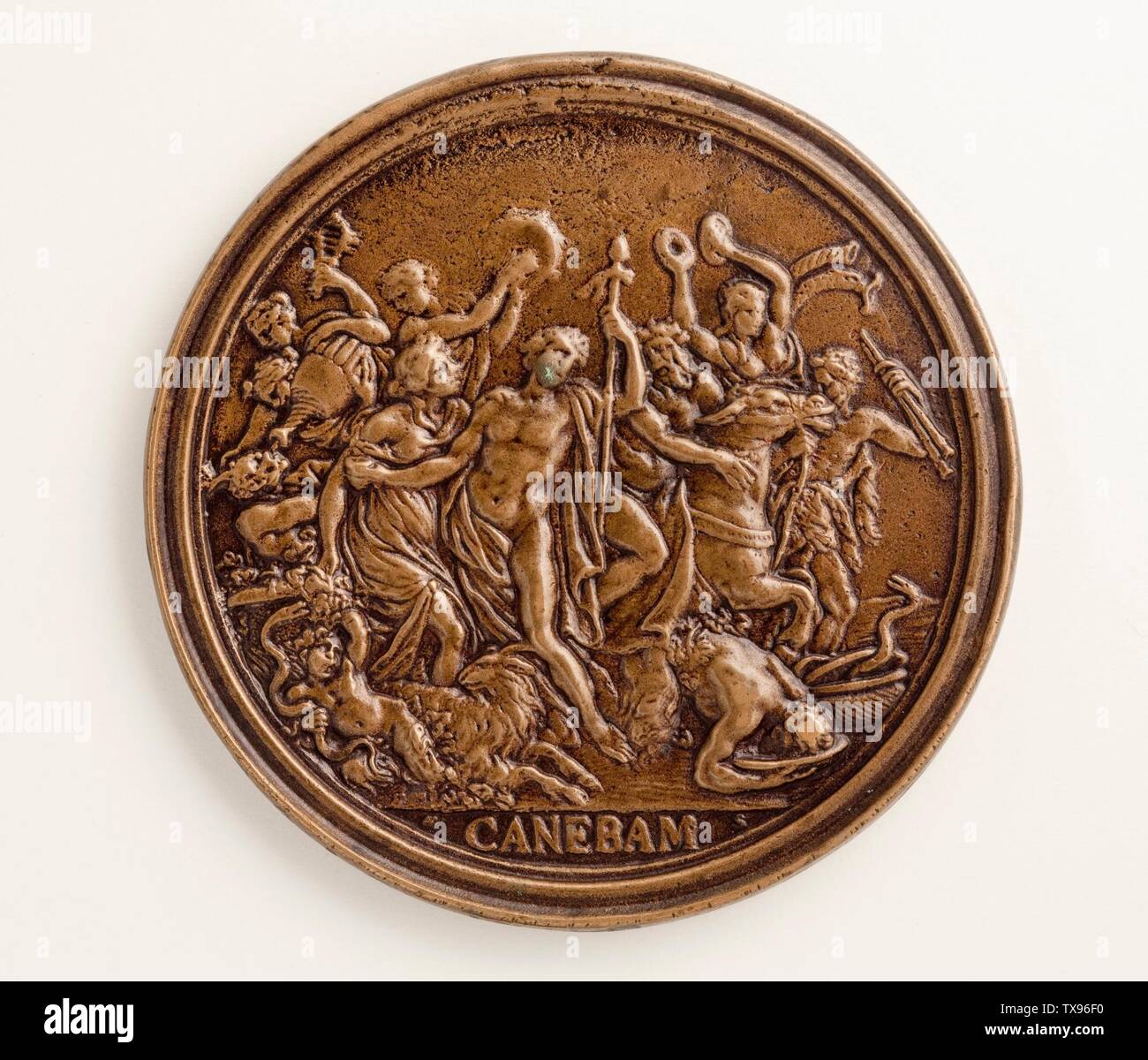 Medaille von Francesco Redi: Bacchic Szene (Bild 2 von 2); 1684 Schmuck und Schmuck; Medaillen Bronze Durchmesser: 3 7/16 Zoll. (87 mm) Mit Mitteln der Paul Rodman Mabury Bequest Tauschbörse (79.4.397) European Sculpture; 1684DATE QS:P571,+1684-00-00T00:00:00Z/9; Stockfoto