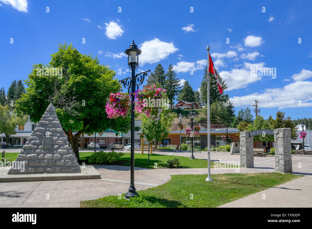 Kenotaph, Downtown, Princeton, British Columbia, Kanada Stockfoto