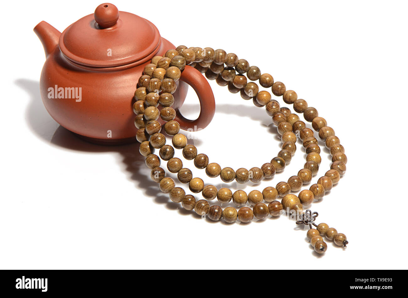 108 gold Seide Namu Buddha Bead Armband Stockfoto