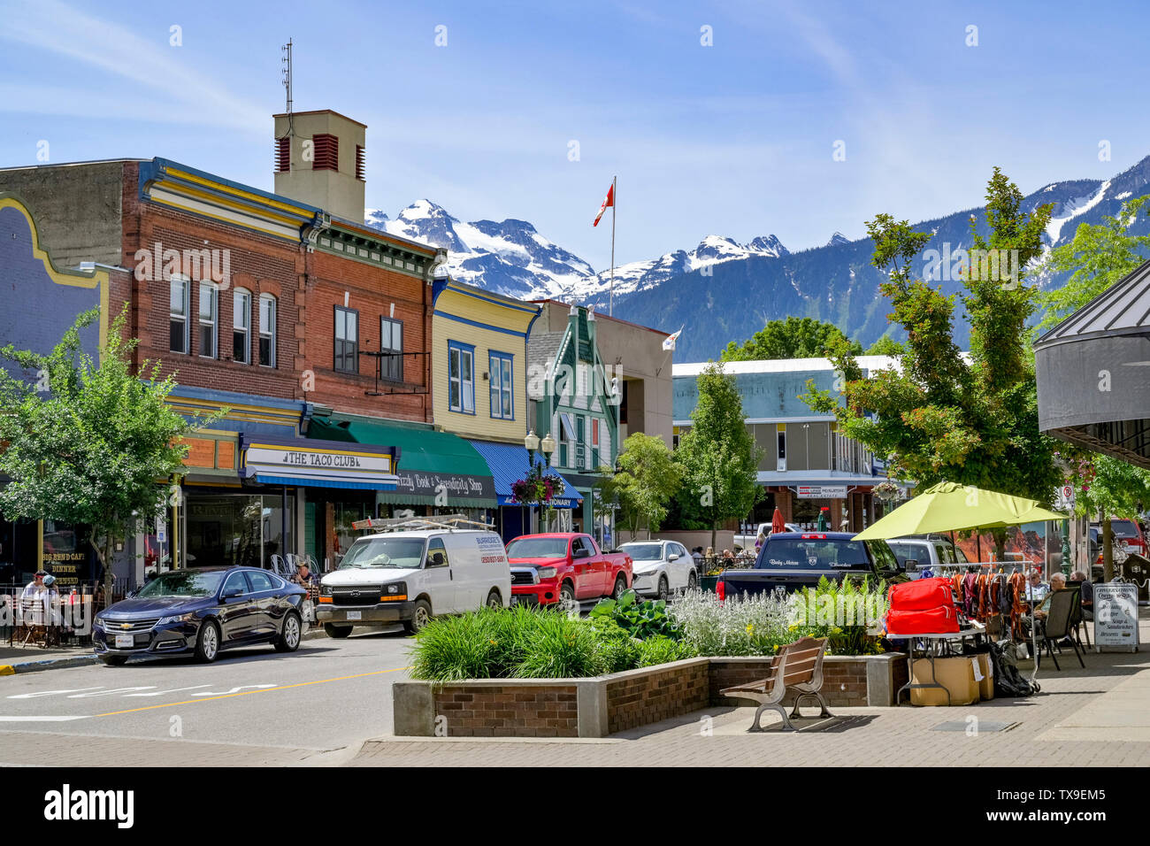 Downtown, Revelstoke, British Columbia, Kanada Stockfoto