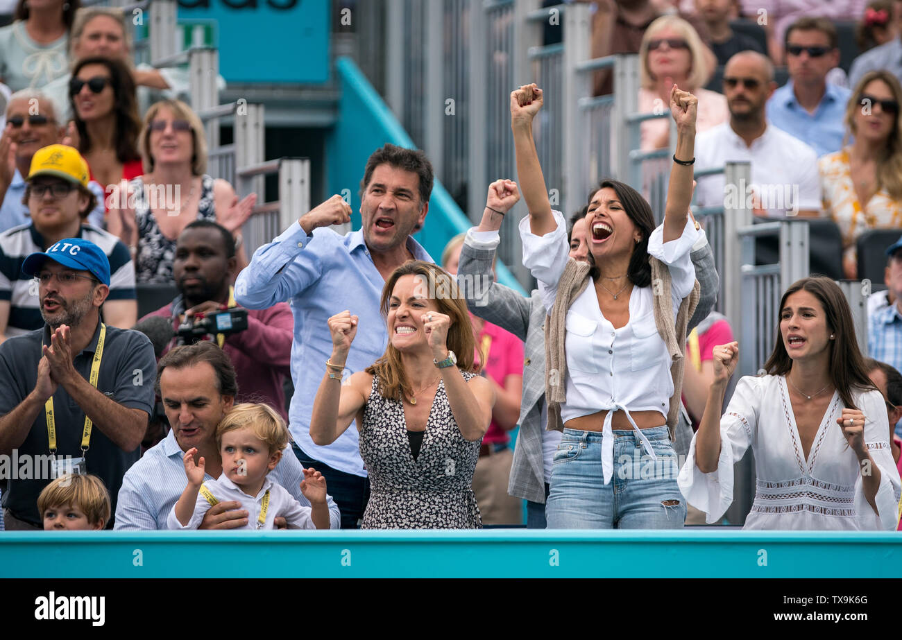 Sandra Gago (Freundin von Feliciano López) während der Fever-Tree tennis Meisterschaften Turnier finale im Queen's Club, London, England am 23 Ju Stockfoto