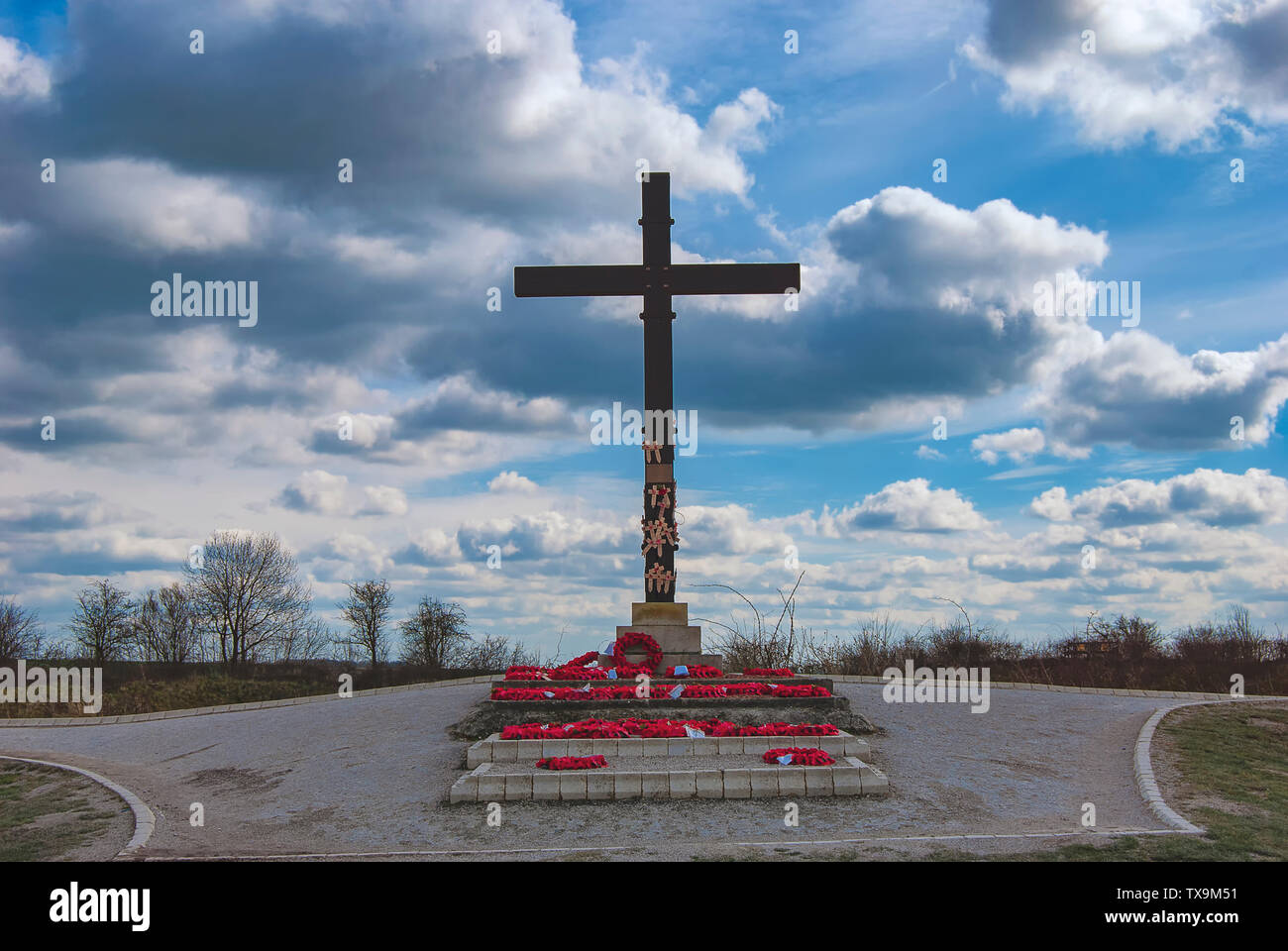 Die lochnagar Krater in der Nähe von La Boisselle Schlachtfelder an der Somme, Frankreich Stockfoto