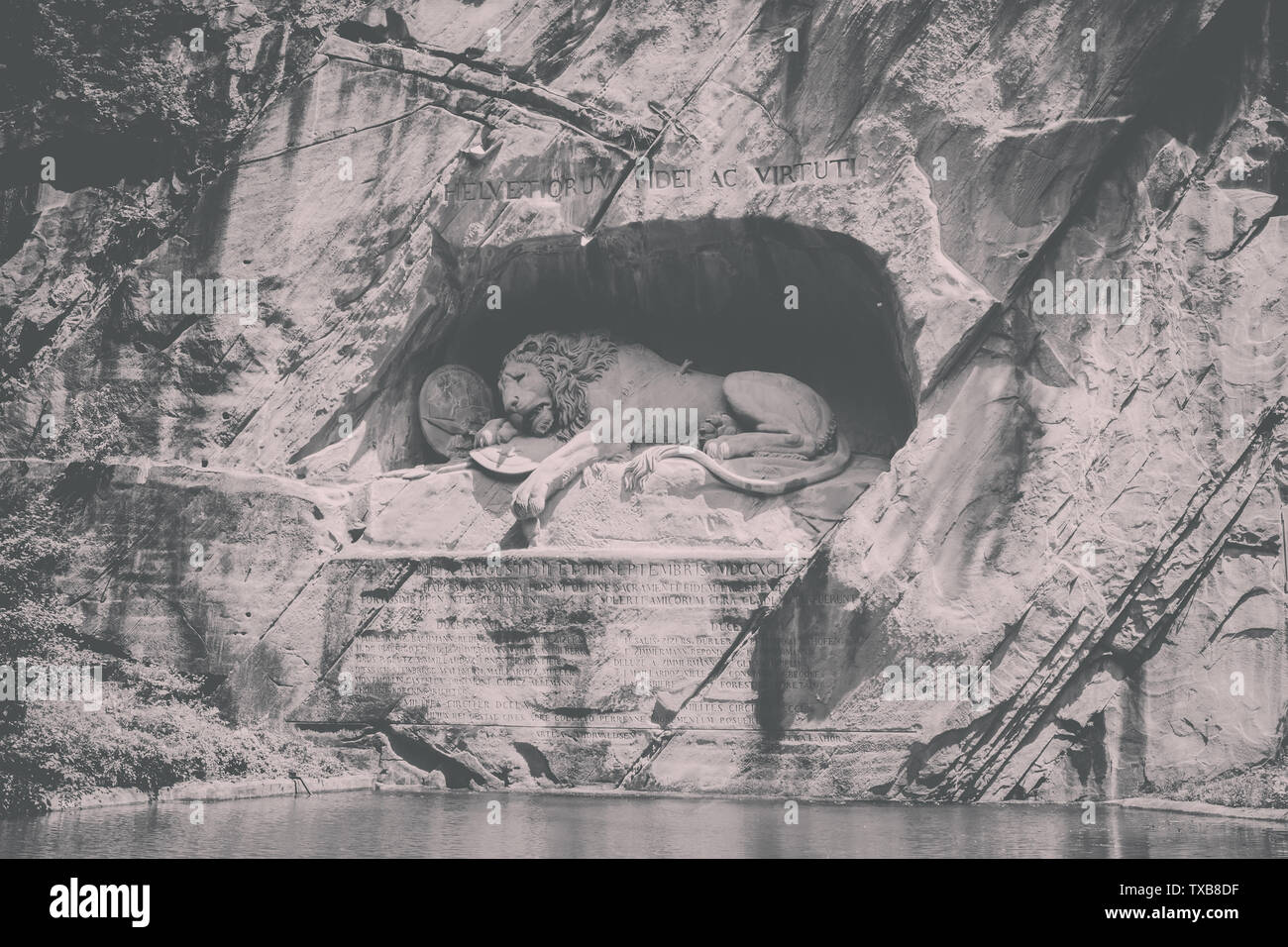 Luzern, Schweiz - Juli 3, 2017: sterbende Löwe von Luzern Monument, Schweiz Stockfoto