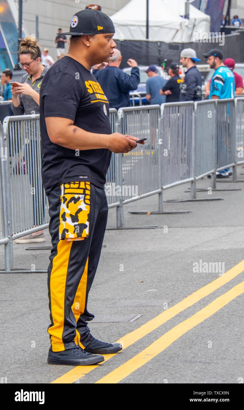 Pittsburgh Steelers Fußball-Fan im NFL Draft 2019 Nashville, Tennessee. Stockfoto