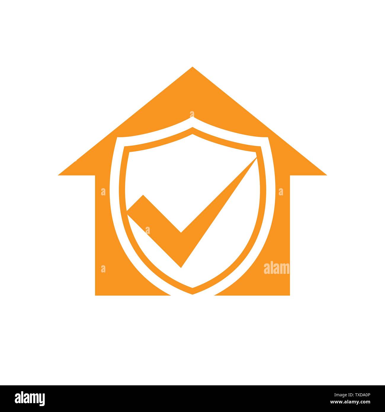 Homeguard Leben Versicherung Häkchen Vektor Symbol Grafik Logo Design Template Stock Vektor