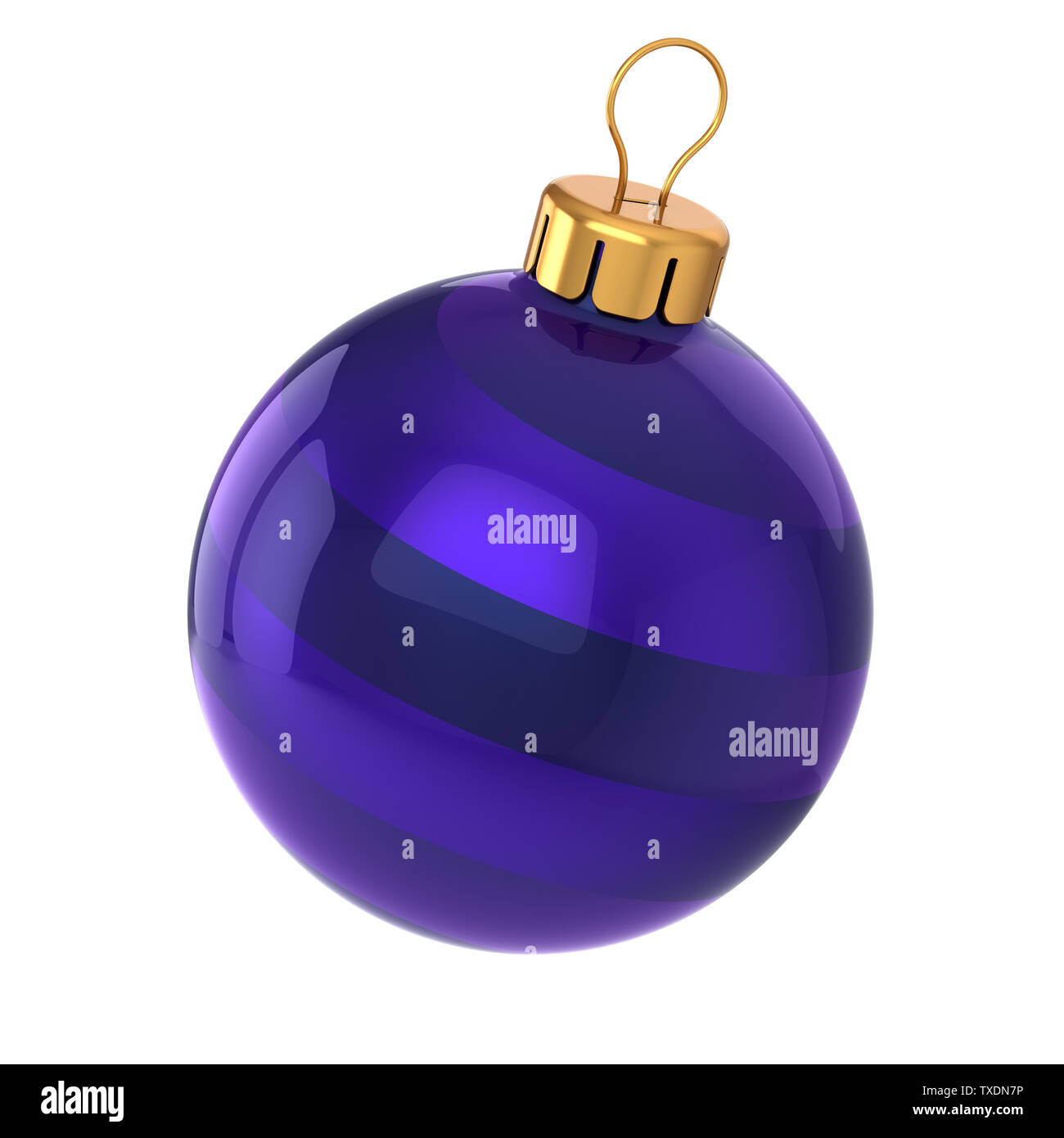 Weihnachtskugel christbaumkugel Silvester winter Dekoration blaue Kugel hängende Verzierung. Traditionelle winter Ornament happy holidays Merry Xmas 2020 Stockfoto