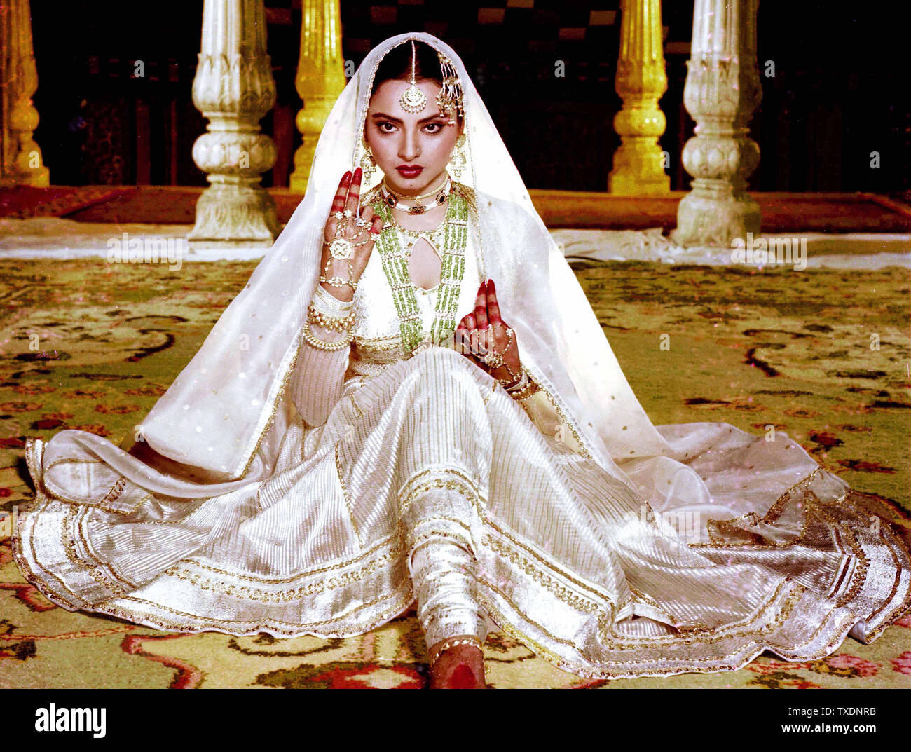 Rekha, indische bollywood-Schauspielerin, Bhanurekha Ganesan, Indien, Asien, 1981, alter Jahrgang 1900s Bild Stockfoto