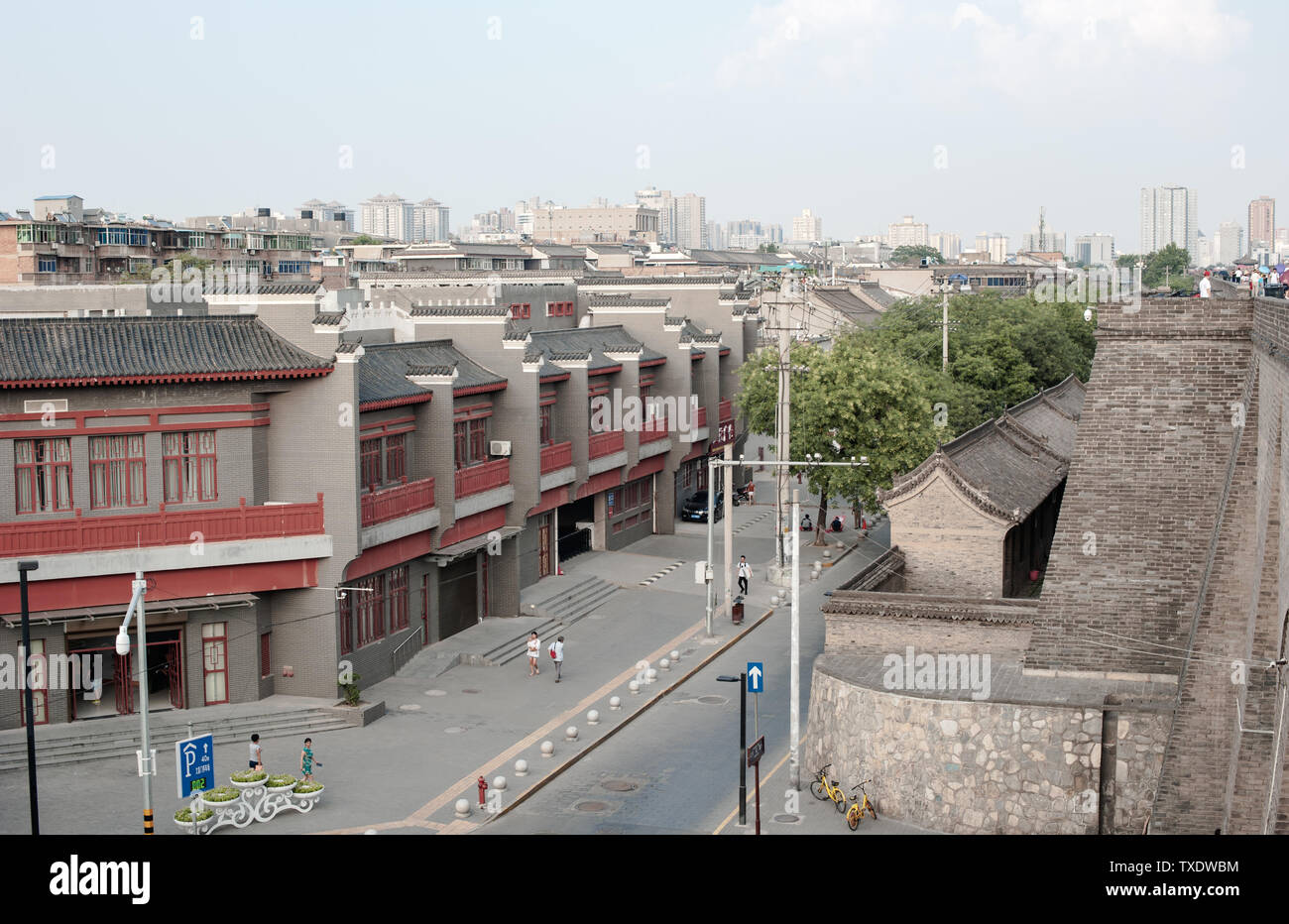 Rund um die Stadtmauer von Xi'an Stockfoto