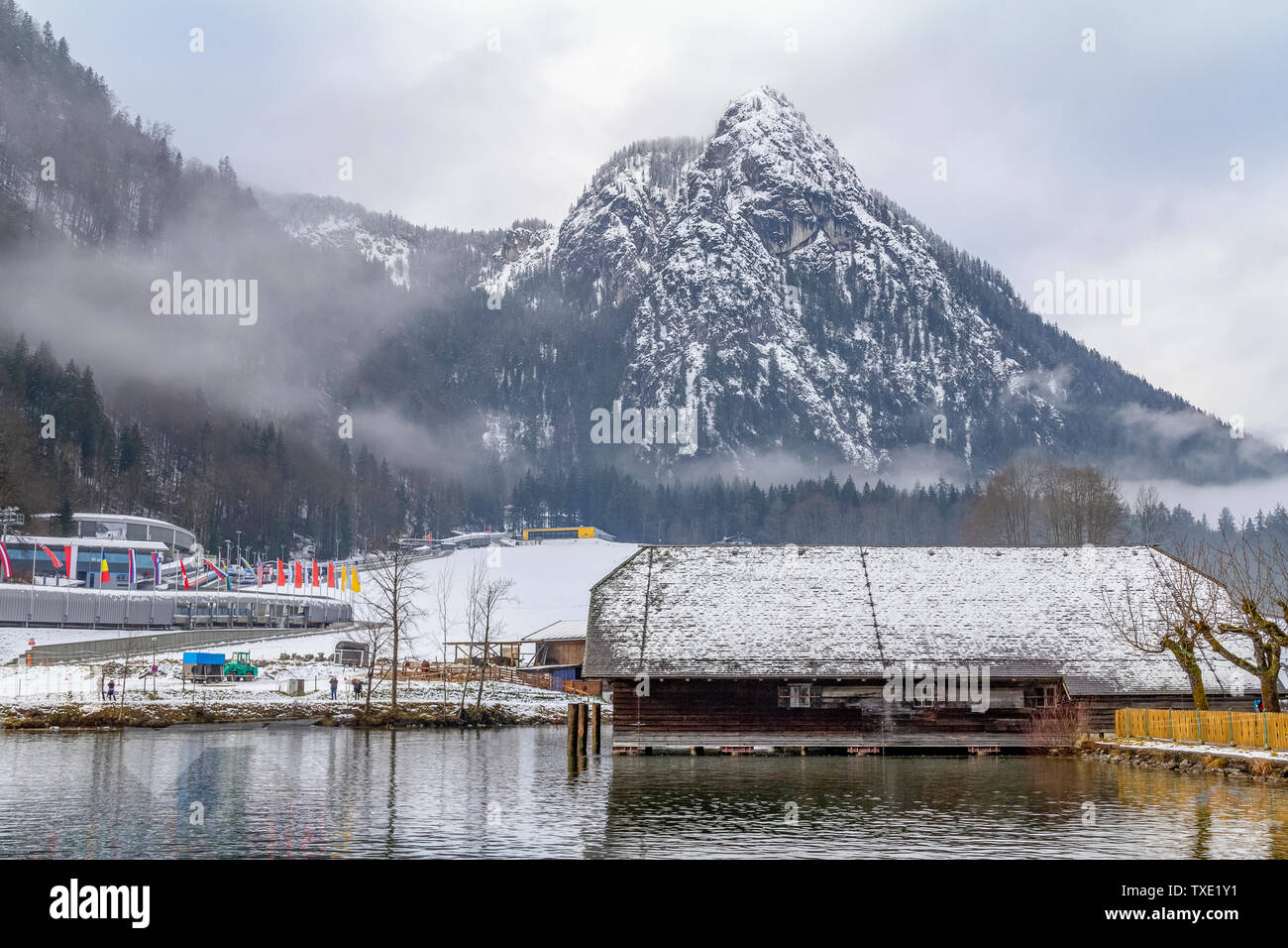 Landschaft rund um Schönau am Königssee in Bayern im Winter Stockfoto