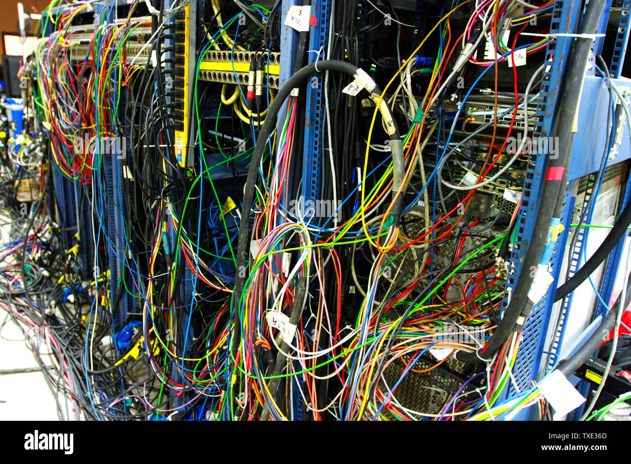 Verhedderte Server-Kabel, Indien, Asien Stockfoto