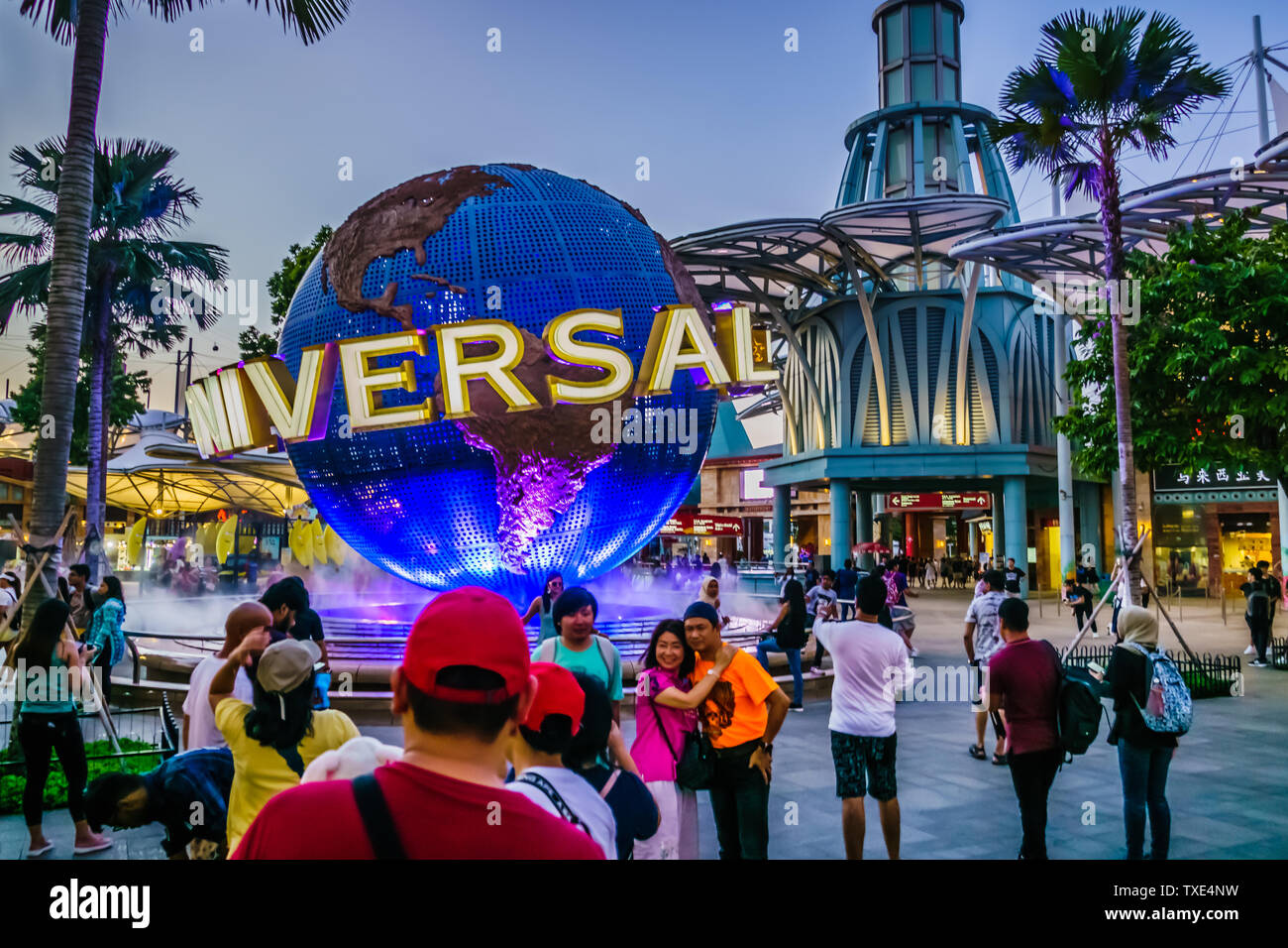 Singapur - May 10, 2019: Universal Studios Singapur ist ein Themenpark in Resorts World Sentosa auf der Insel Sentosa, Singapur entfernt. Stockfoto