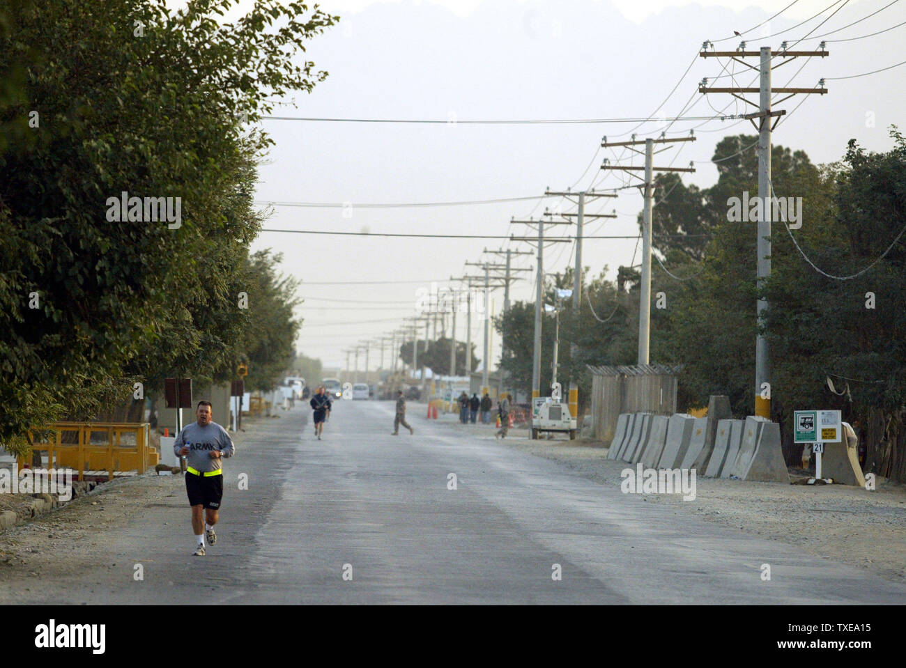 Ein US-Service die Übungen zu den wichtigsten US-Stützpunkt in Bagram, nördlich von Kabul, Afghanistan am 12. September 2009. UPI/Mohammad Kheirkhah Stockfoto