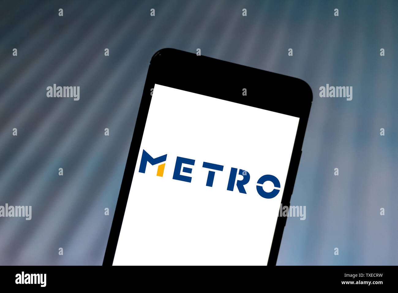 Brasilien. 1. Juni 2019. In diesem Foto, Bild a Metro AG Logo gesehen auf dem Smartphone angezeigt. Credit: Rafael Henrique/SOPA Images/ZUMA Draht/Alamy leben Nachrichten Stockfoto
