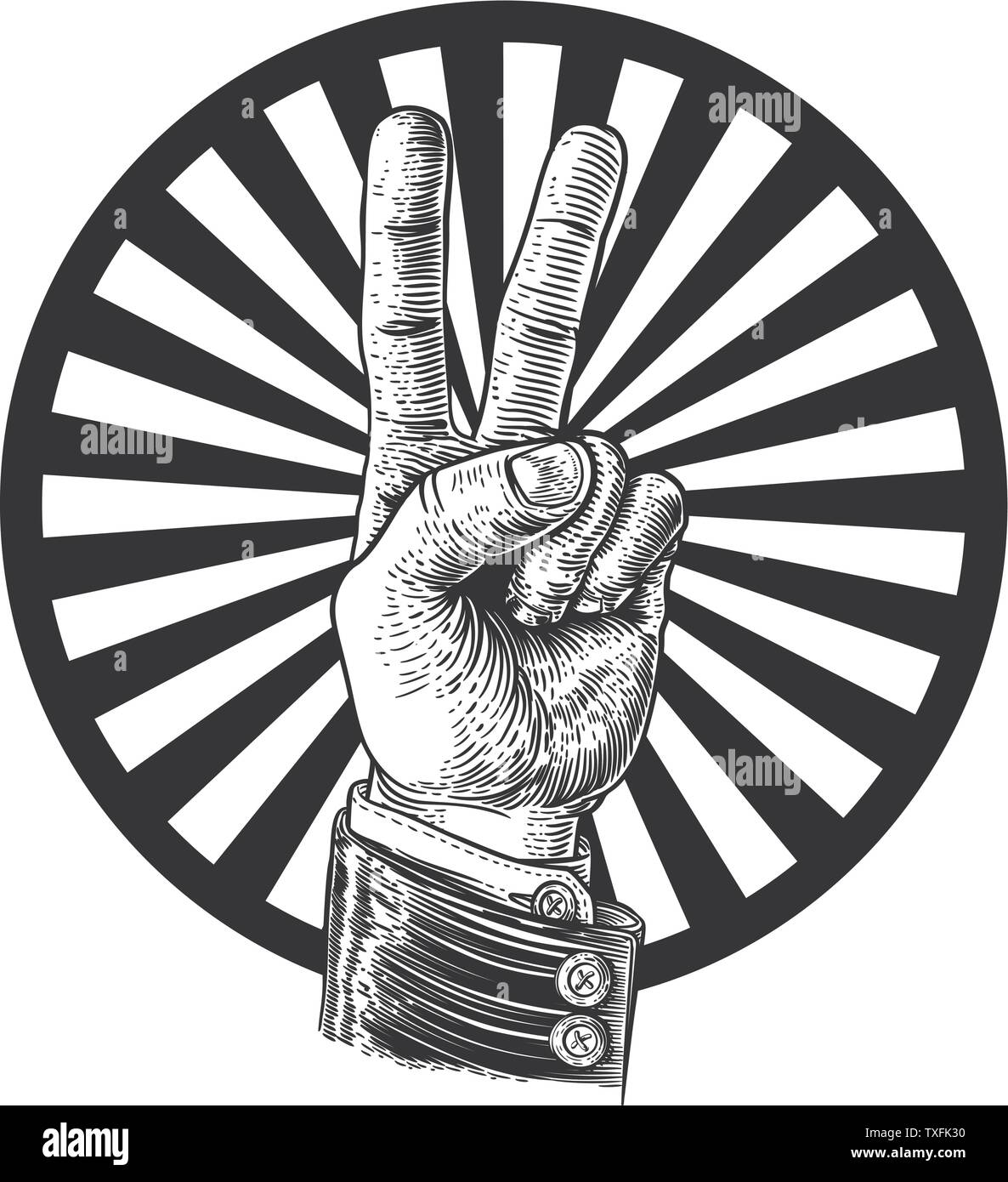 Frieden Sieg Handzeichen Stock Vektor