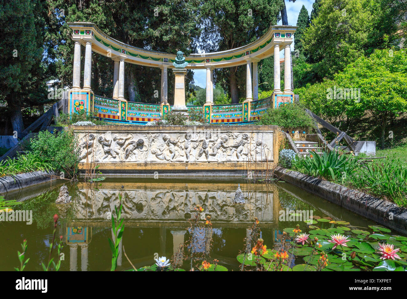 Frankreich, Alpes Maritimes, Menton Garavan Bezirk, Jardin Fontana Rosa (Fontana Rosa Garten), von Vicente Blasco Ibanez 20. Jahrhundert geschaffen, Rotunde ein Stockfoto