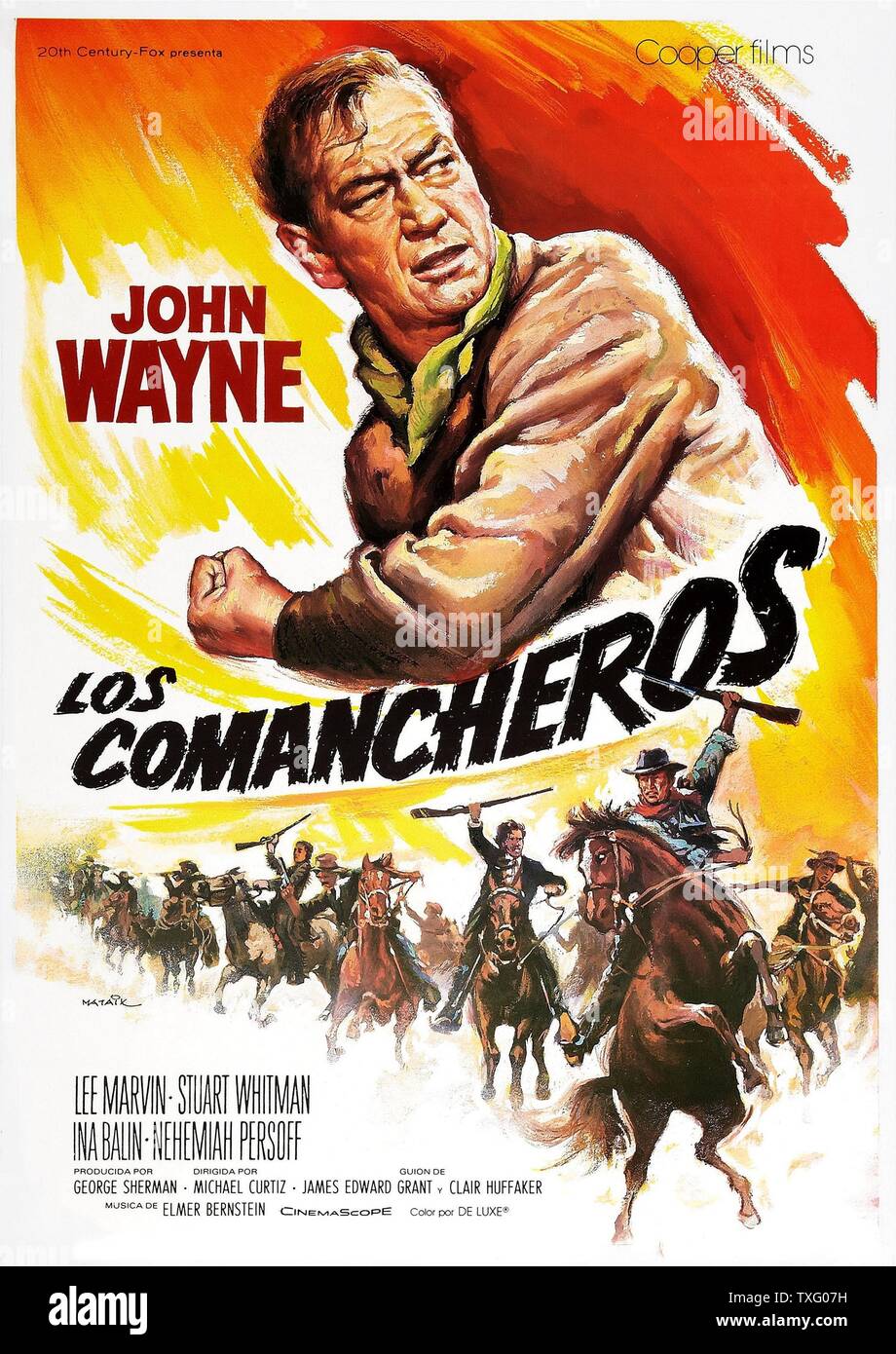 Die Comancheros Jahr: 1961 USA Regie: Michael Curtiz John Wayne Poster (Spanien) Stockfoto