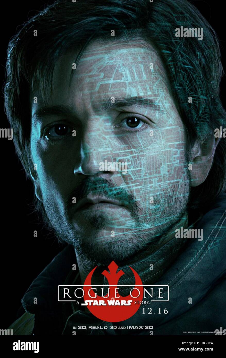 Schurke: ein Star Wars Geschichte Jahr: 2016 USA Regie: Gareth Edwards Diego Luna Plakat (USA) Stockfoto