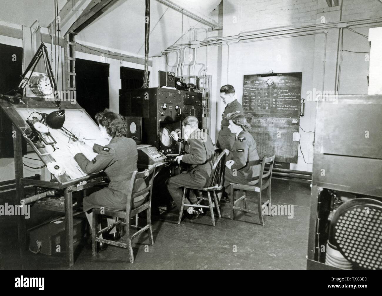Die Zimmer der Küsten-Kette der Britischen radar Stationen 'Kette zu Hause'. 1940 Stockfoto