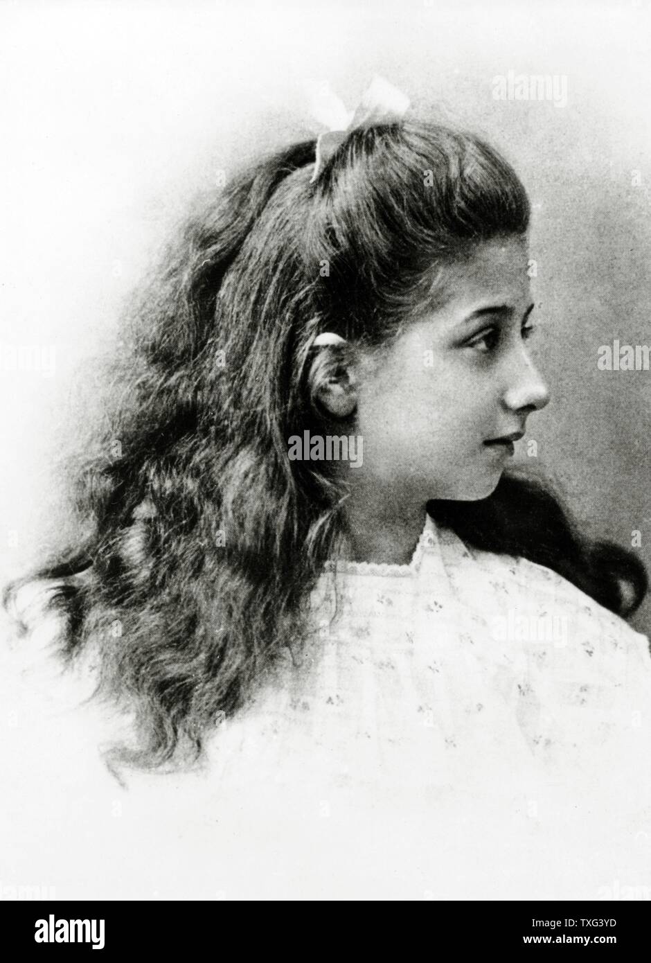 Portrait von Mercedes Jellinek, Tochter des Geschäftsmannes Emil Jellinek, der den deutschen Automarke mit dem gleichen Namen wie seine Tochter gegründet. 1902 Stockfoto