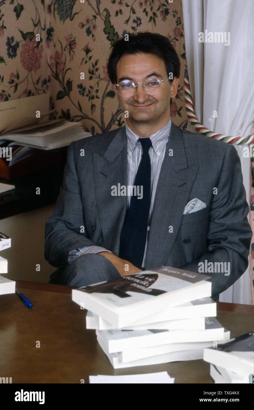 Jacques Attali, französischer Politiker. Palais de l'Elysée in Paris, 12. April 1989 Stockfoto