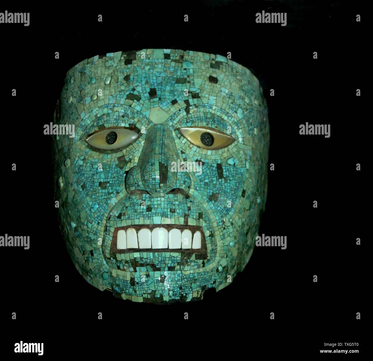 Quetzacoatl, in einem türkis Mosaik Maske dargestellt Stockfoto