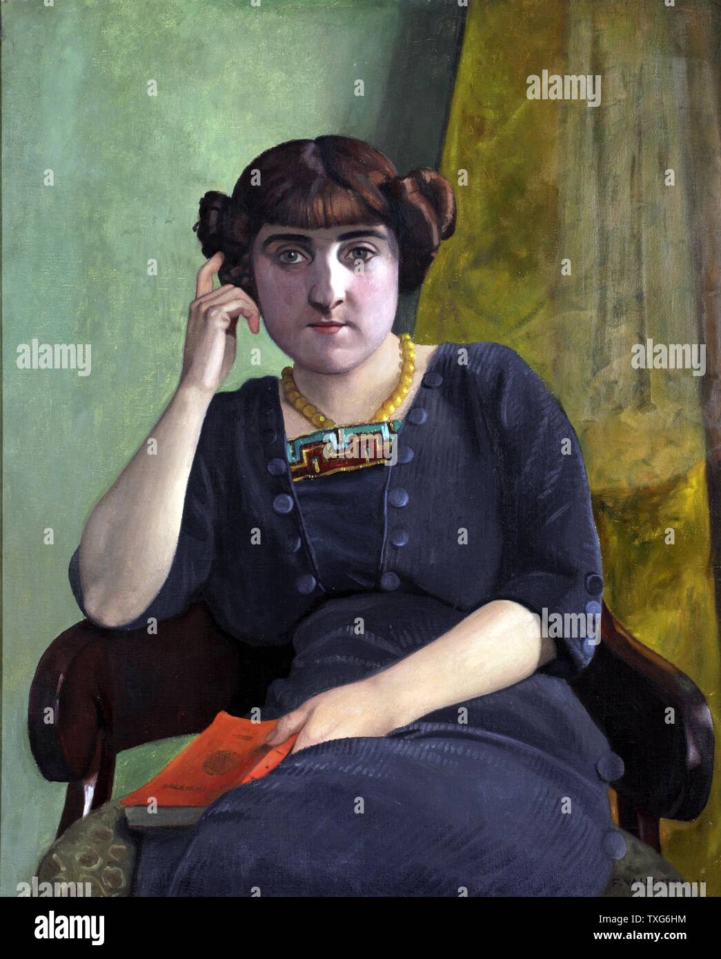 Félix Edouard Vallotton Schweizer Schule Portrait einer jungen Frau Stockfoto