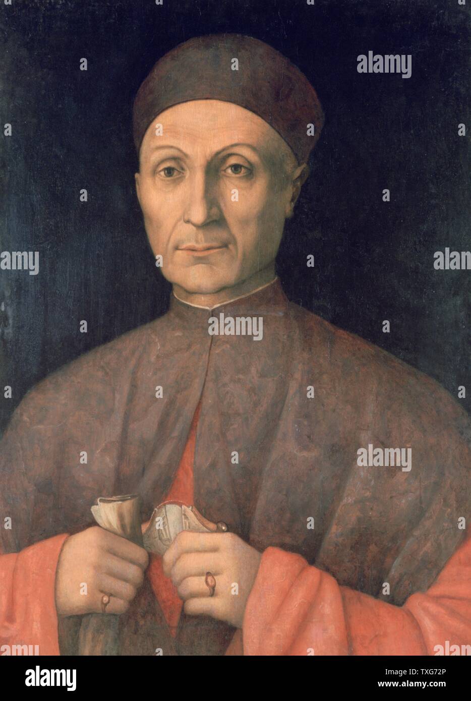Gentile Bellini italienische Schule Portrait eines Gelehrten Stockfoto