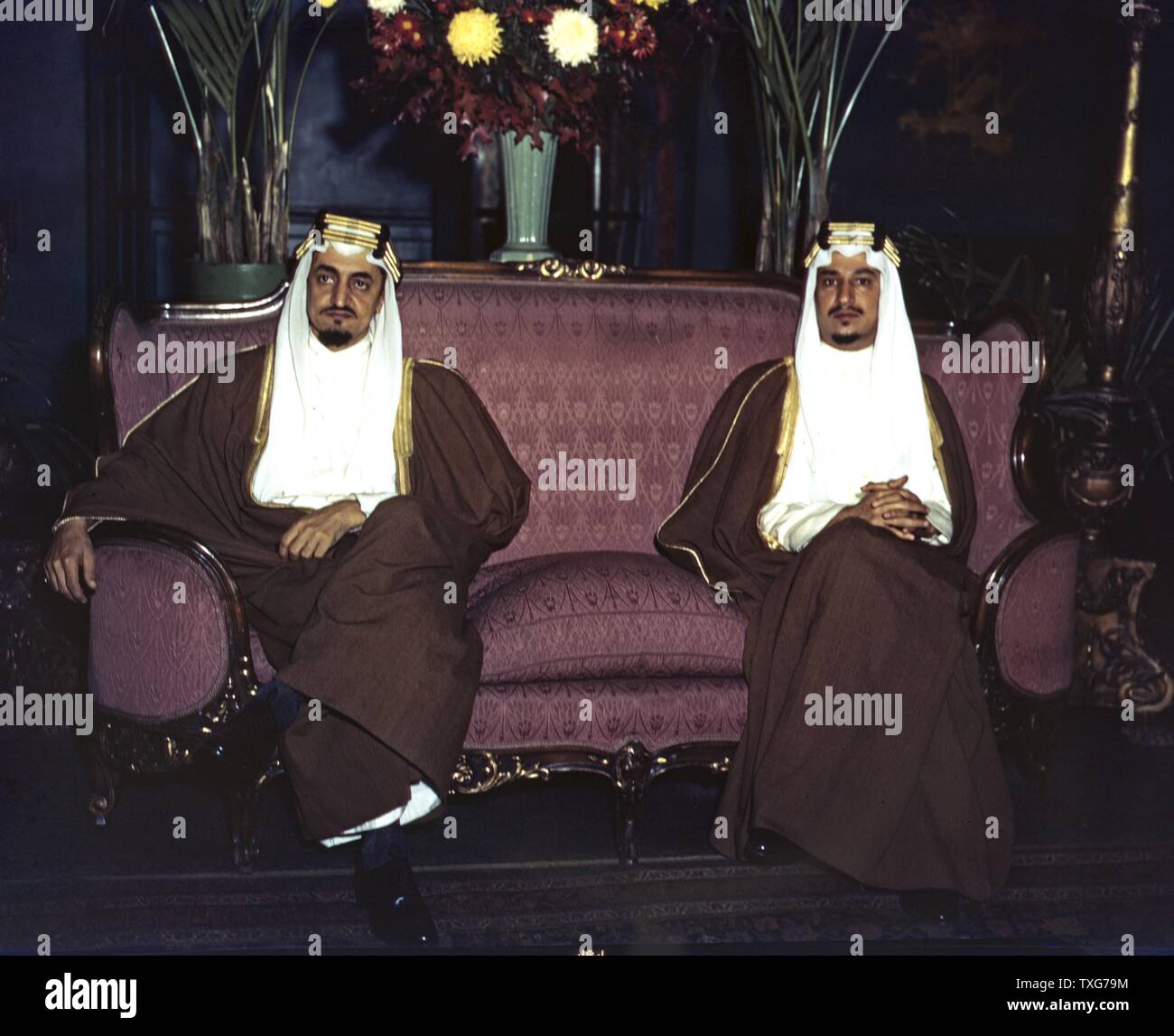 Amir Khaled, Links, und Amir Faisal, Söhne von König Ibn Saud Saudi-arabien herrscht: Faisal (1964-1975), Khaled (1975-1982) Stockfoto