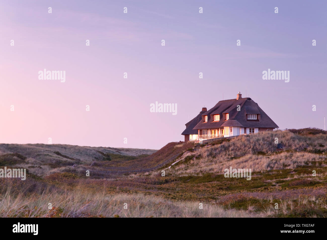 Geographie / Reisen, Deutschland, Schleswig-Holstein, Reetdachhäuser in Hoernum, Insel Sylt, Additional-Rights-Clearance-Info-not-available Stockfoto