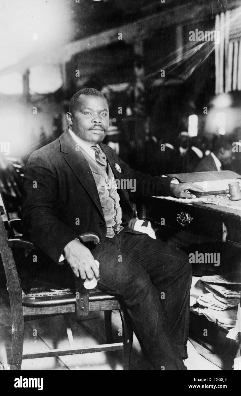 Seine Exzellenz Mosia Marcus Garvey, Held von Jamaika. Verleger, Journalist, Unternehmer, Schwarze nationalistische, Pan-Africanist und Redner. Stockfoto