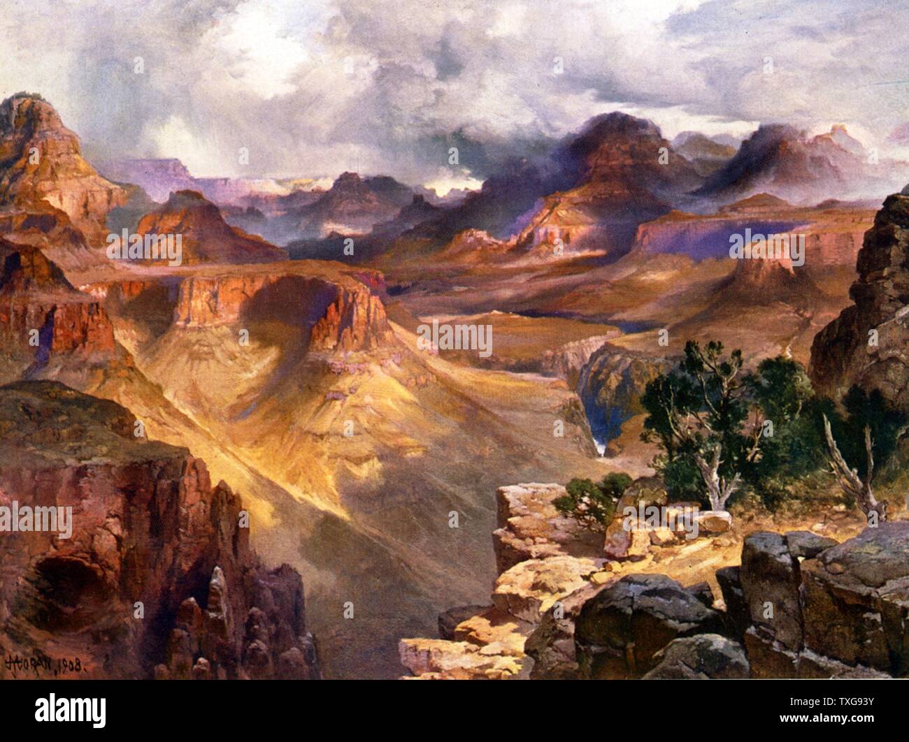Thomas Moran amerikanischen Schule Grand Canyon des Colorado Stockfoto
