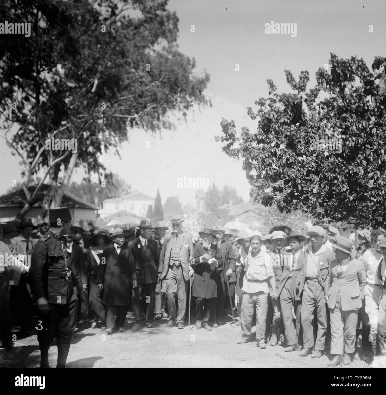Balfour, jüdischen Kolonien, Palästina. Arthur James Balfour, britische Konservative Politiker und Staatsmann. Der britische Premierminister (1902-1905) Stockfoto